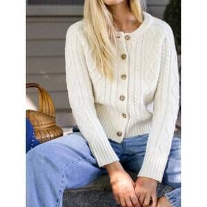 NEW MAREA francis cable knit cardigan in ivory
